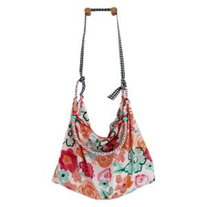 
Crossbody bag fresh and versatile in spring and summer large capacity summer niche floral bag drawstring canvas floral shoulder bag