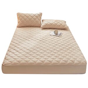 
Class A antibacterial quilted fitted sheet, pure cotton three-piece set, cotton bed cover, dust cover, all-inclusive Simmons mattress protector