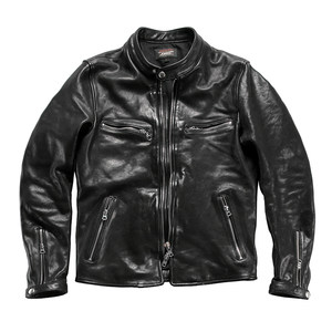
Washed vegetable tanned sheepskin J100 leather jacket men's stand collar slim short leather jacket casual motorcycle leather jacket