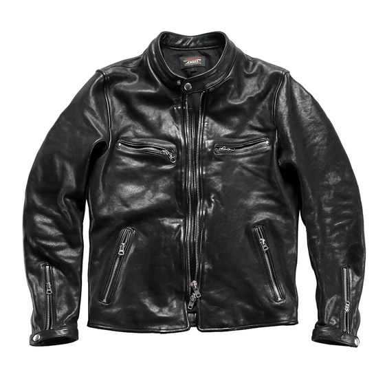 
Washed vegetable tanned sheepskin J100 leather jacket men's stand collar slim short leather jacket casual motorcycle leather jacket