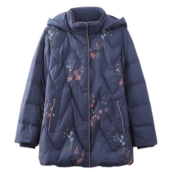 Ibu Mother's mid -length down jacket big size top
