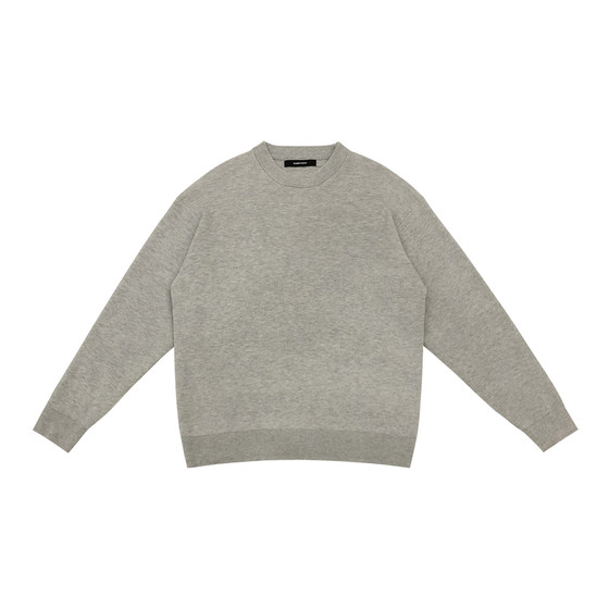 
Gray round neck sweater men's autumn and winter 2026 new Korean style loose warm inner long-sleeved top