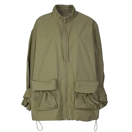 
Xu me dazzling Zhao Lusi's same military green workwear windbreaker for women, popular design, loose casual jacket