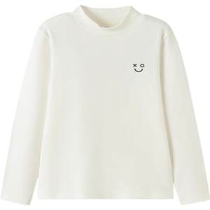 The same model in the shopping mall as Balabala children's long-sleeved T-shirts for boys and girls, autumn and winter turtleneck white tops, trendy
