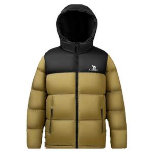 Camel volcanic down jacket women's warm 2025 autumn new thickened hooded bread suit couple thin coat men