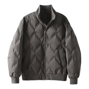 
LUUD trendy brand letter small leather label knitted stand collar down jacket men's white duck down warm windproof jacket