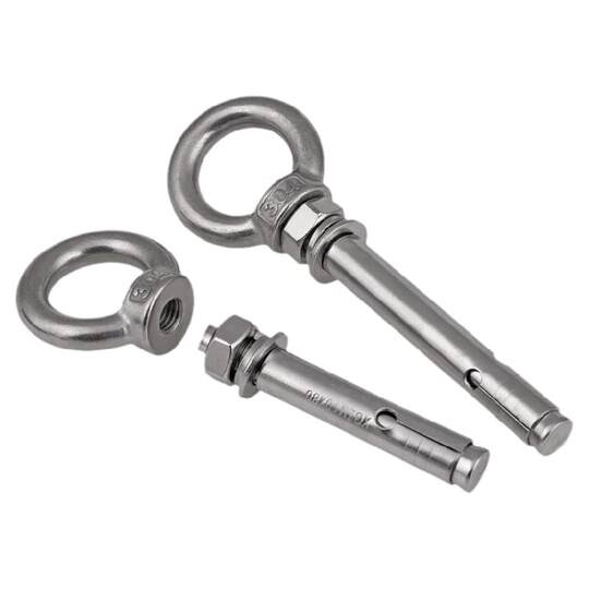 Produktbild von 2 Stück Heberingschrauben M18 Mit Tiefem Gewinde – Verzinkter Kohlenstoffstahl, Ø-Öse, Für Bau, Schiff & Industrie