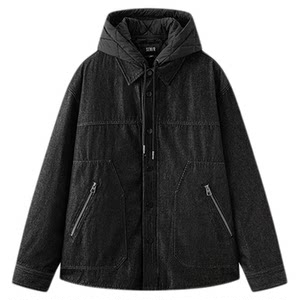 
The same type of Semir cotton clothes in the mall, men's winter denim cotton clothes, two-piece set, water-repellent 2025 new style, three wears in one suit