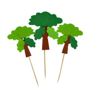 
Free shipping small tree cake decoration plug-in animal forest pine coconut tree pastoral plug-in birthday green tree set