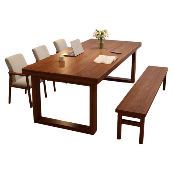 
Anjuke computer desk solid wood living room large long desk study table home reading double desk de-living room