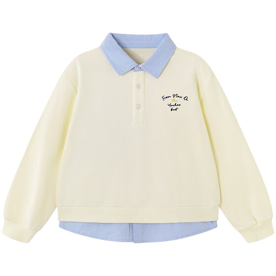 
Ying's children's sweatshirt POLO collar long-sleeved T-shirt spring spring autumn boys spring versatile fake two-piece medium and large children's tops