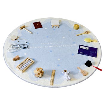 Blue week-grabbing props carpet first birthday decoration