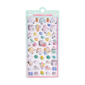 
Little nose cute animal flocked felt cloth three-dimensional 3D relief stickers for children and girls mobile phone decoration stickers