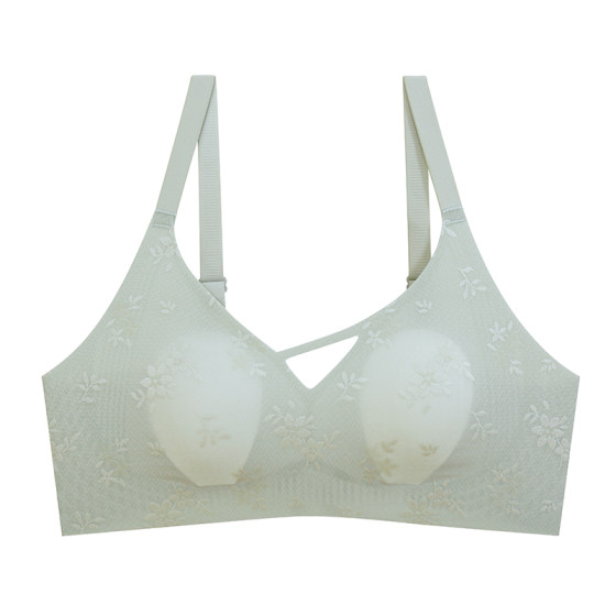 
Thin jacquard lace breathable underwear for women with large breasts, small and slim without steel rings, girl's bra