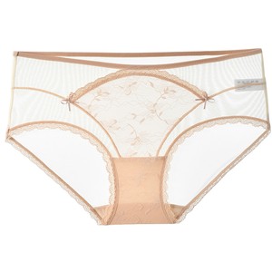 
3 pieces of the same style MYBODY high-waisted belly-controlling thin mesh seamless pure cotton crotch French lace panties from the 159 shopping mall