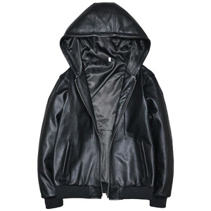 
Soft cowhide leather genuine leather jacket for men and women slim casual short youth simple hoodie jacket jacket