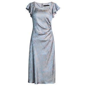 
Luoyi New Chinese Style Chinese Style Jacquard Dress Women's Summer Exquisite High-Grade Satin Draping Mid-length Skirt 10567