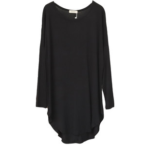 Loose Modal big T -shirt female spring and autumn, butt long sleeves, thin bottom shirt, long half -sleeved long sleeve top