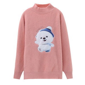 
Autumn and winter new gold mink women's sweater half turtleneck loose thickened warm student mink velvet knitted bottoming shirt