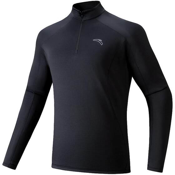 
ANTA Running Light Warm T丨Fleece Stand Collar Running Suit Sports Long Sleeve T-Shirt Men's Winter New Knitted Top