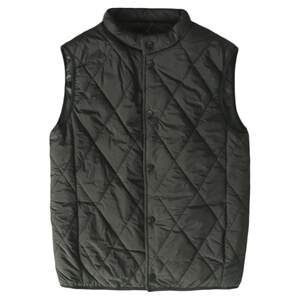 
Retro Japanese style! Couple style autumn and winter solid color three-dimensional quilted cotton warm and fashionable stand-up collar vest for men and women