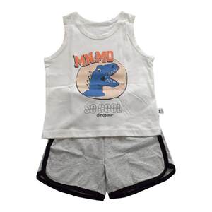 
Maoen Mao Love Boy Summer Glacier Cotton Set Sleeveless Vest Short Sleeve Two-Piece Set Boy Thin Pure Cotton Home Clothing