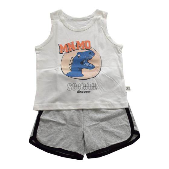 
Maoen Mao Love Boy Summer Glacier Cotton Set Sleeveless Vest Short Sleeve Two-Piece Set Boy Thin Pure Cotton Home Clothing