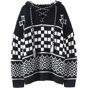 Very good -looking! Heavy heavy! Witch hat cashmere sweater female hooded pure cashmere sweater knitted hoodie loose