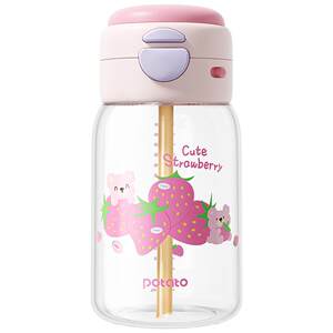 
Little Potato Children's Water Cup Summer Double Drinking Straw Cup Large Capacity Kettle Kindergarten Student Portable Drinking Cup