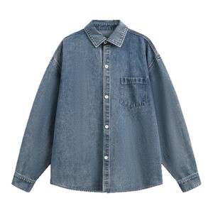 
VIISHOW long-sleeved shirt men's early autumn wash denim shirt loose trendy brand men's thin jacket