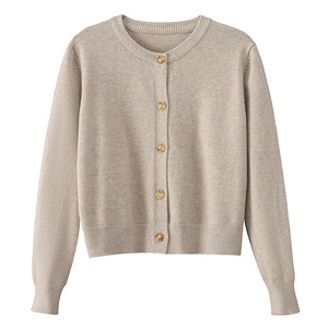 
Short cardigan sweater jacket for women 2026 spring new women's sweater temperament high-end petite top
