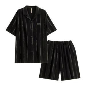 
Carrefen pajamas men's summer modal shorts shorts home clothes men's summer ice silk black high-end