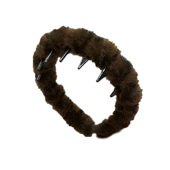 Autumn and winter plush leopard print high skull headband for women 2025 new makeup face washing headband wide edge non-slip hairpin headband