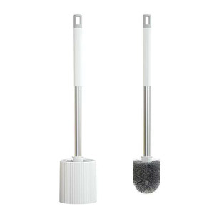 
Nail-free toilet brush set long-handled bristles thick decontamination toilet brush bathroom cleaning supplies with base wall hanging