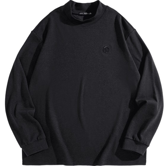 
[Lazy base shirt] Peacebird men's clothing German vel long-sleeved T-shirt in winter new half-high neck solid color inner wear for men