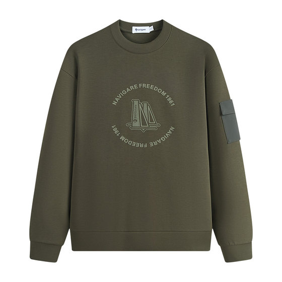 
Navigare Italian sailing ship Modal round neck sweatshirt men's spring new casual long-sleeved T-shirt