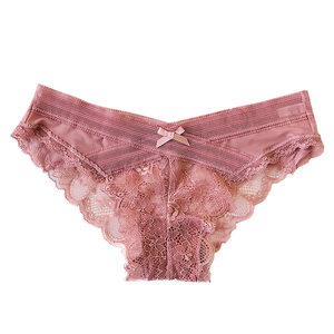 3 Give 1 Sexy lace panties x cross -sex half -pack semi -seductive see -through trousers low waist cotton file
