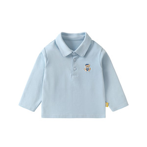 
Kaka Panda baby polo long-sleeved T-shirt spring boys' tops girls spring and autumn lapel clothes baby spring clothes