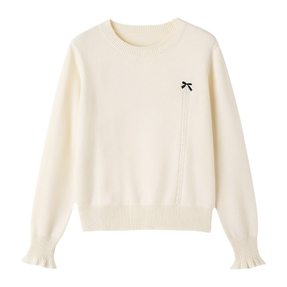 
Qisu large size women's pullover long-sleeved top autumn and winter new temperament fat MM loose slim sweater base shirt for women