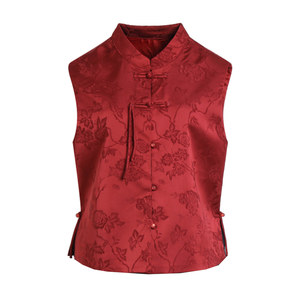 
Yalu 2026 spring and summer mother's vest new tops middle-aged and elderly women's new Chinese style plate buckle Tang suit vest