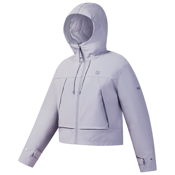 
FILA Official Women's Woven Jacket 2026 Spring New Simple Loose Fitness Sports Hooded Top