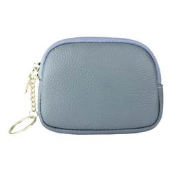 Genuine leather zippered small wallet card holder mini small bag