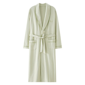 
Fenton Kean Nightgown Women's Autumn and Winter Four Seasons Universal Bathrobe Green Home Clothes Pure Cotton Pajamas Women 2026 New Style