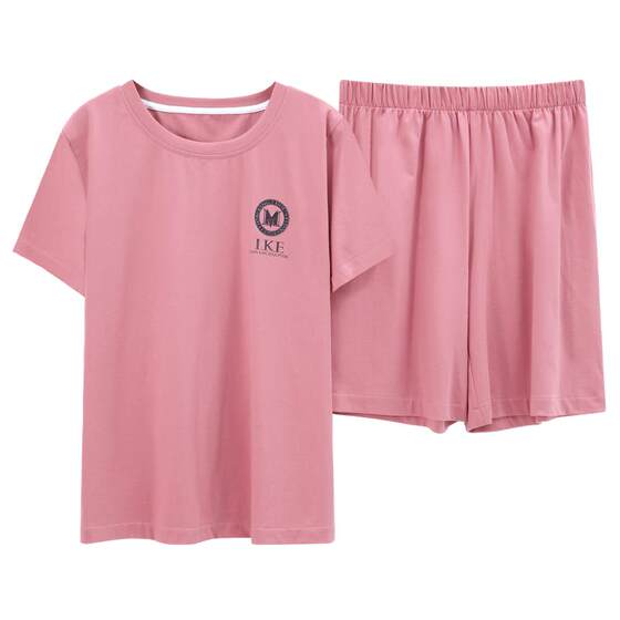 
Modal cotton 2026 pajamas for women summer short-sleeved thin ice silk feel with chest pad cute cartoon home clothes set