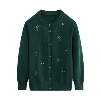 Grandma woven sweater jacket jacket and velvet mother
