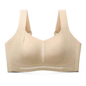 
Runwei Breathable Underwear Women's Summer Thin Large Breast Revealing Small Push Up Secondary Breasts Anti-Sagging Large Size Breathable Bra
