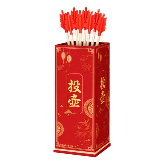 
Solid wood throwing pot game props feather arrows complete set of children's kindergarten adult group building wooden antique fun toys