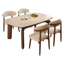 Blue Ideal 2025 new retro style stone plate dining table and chair combination home retractable dining table variable round table
