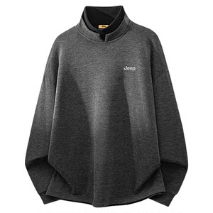 
Jeep velvet half turtleneck sweatshirt for men 2026 spring velvet thickened long-sleeved T-shirt top bottoming shirt