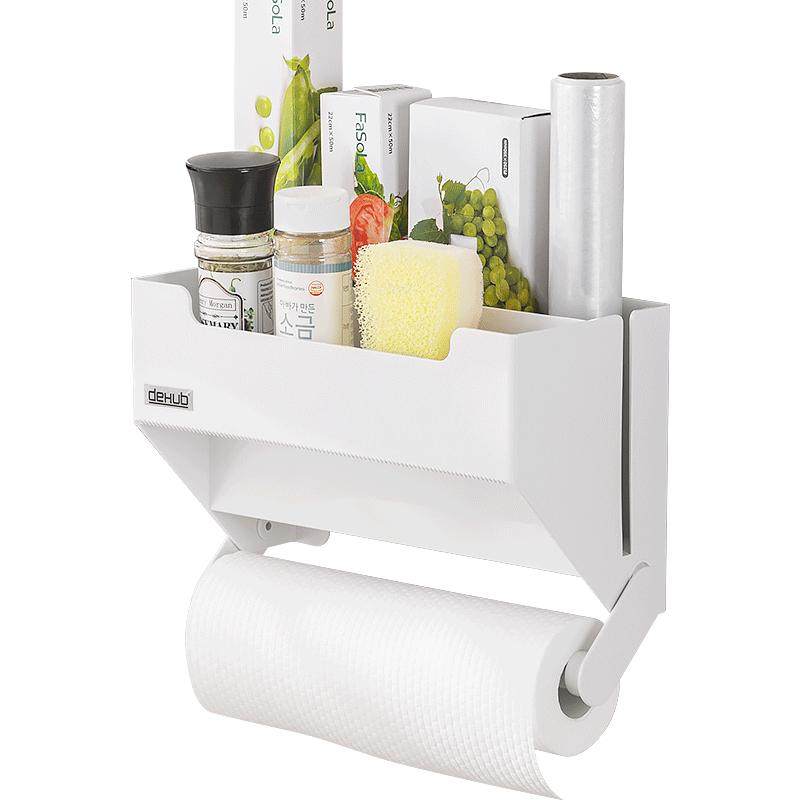 Plastics Wrapp Rack Dehub Kitchen Tissue & Wrap Organizer - Wall Mount Plastic Rack